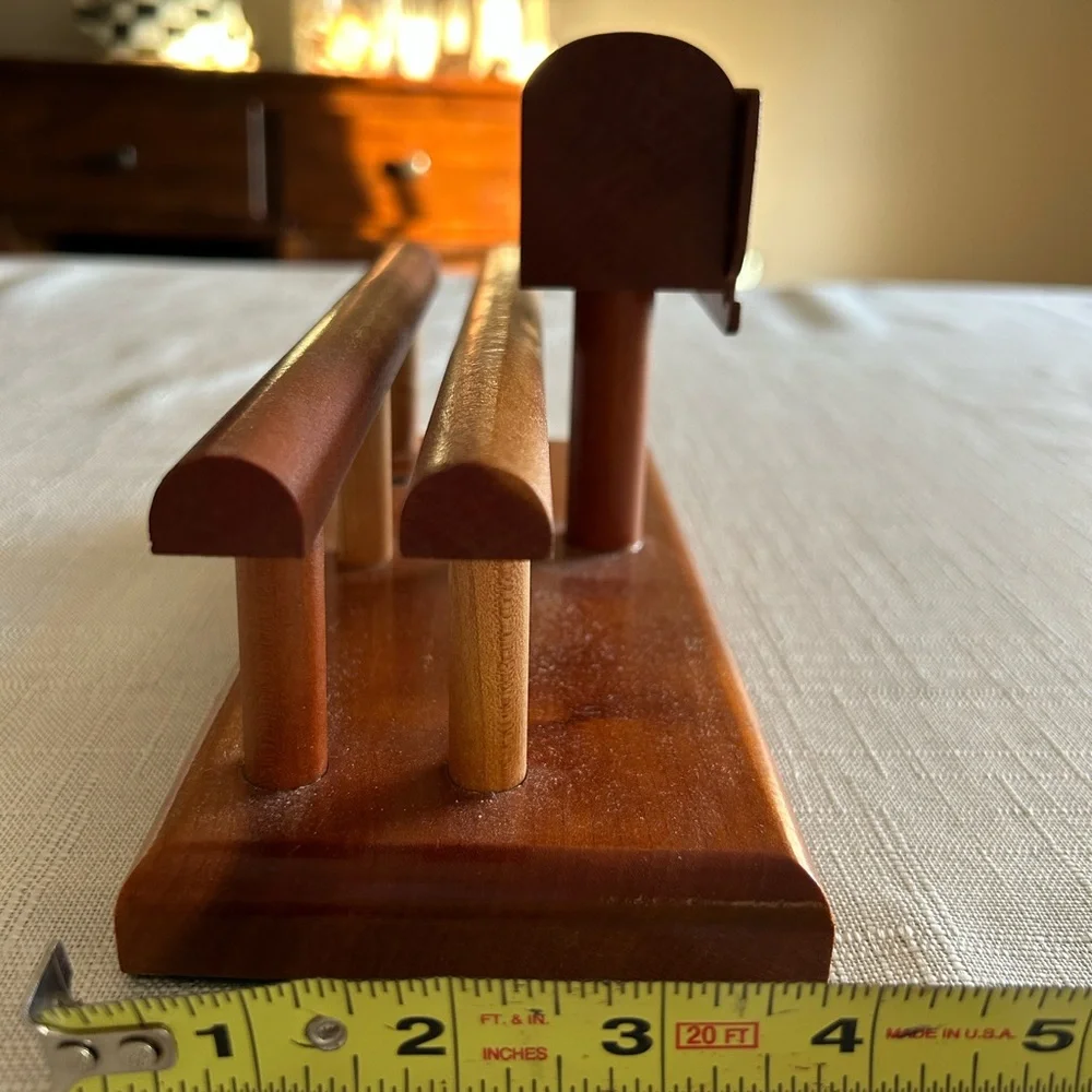 Vintage, Handcrafted Wooden mail and stamp holder